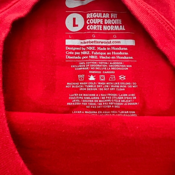 Nike Red Short Sleeve Tee with Number 12 - Picture 3 of 3